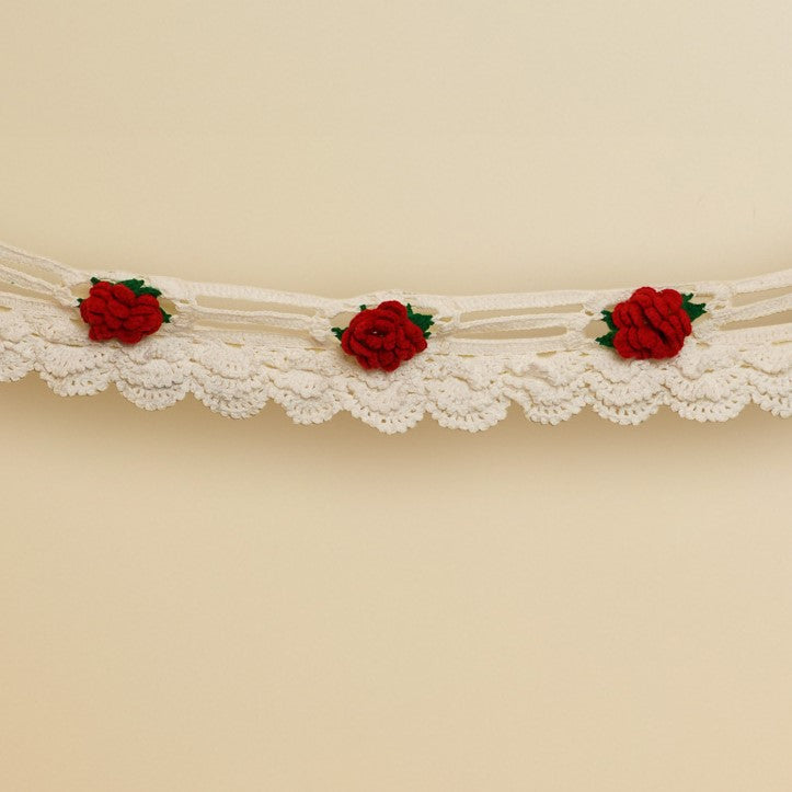 Handmade Decorative Red Rose Crochet Toran