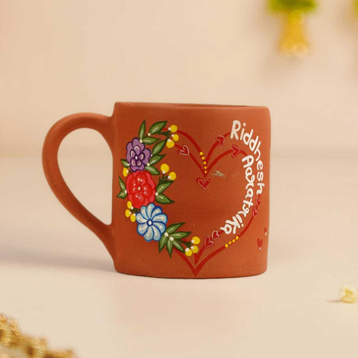 Celestial Heart Personalized Handmade Couple Terracotta Mug | 250 ml