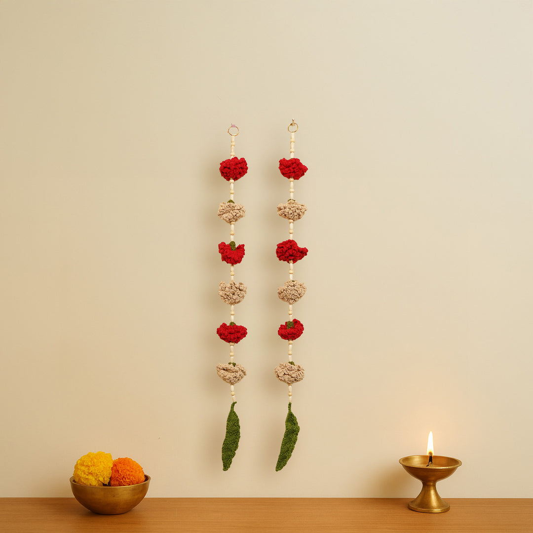 Handmade Marigold & Ashok Patta Crochet Hanging