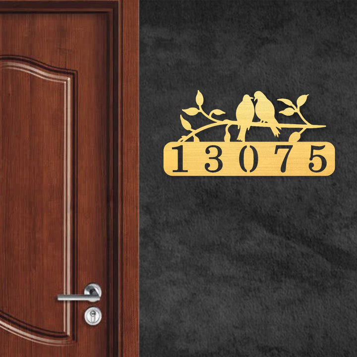 Personalized Laser Cut Birds Design Steel Name Plate