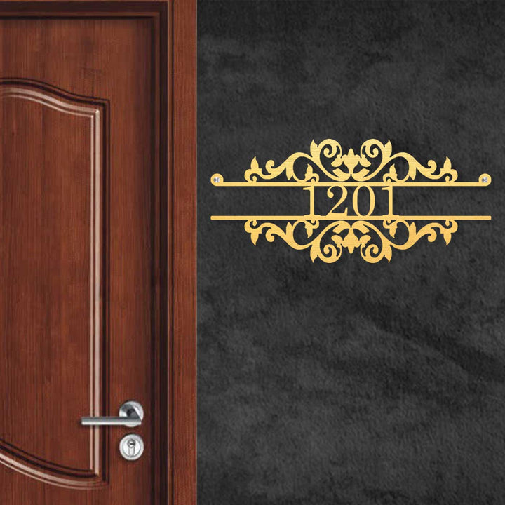 Personalized Laser Cut Ornate Design Steel Name Plate