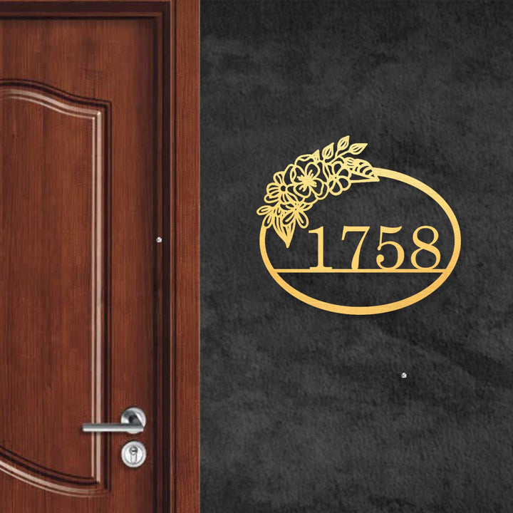 Personalized Laser Cut Floral Design Steel Name Plate