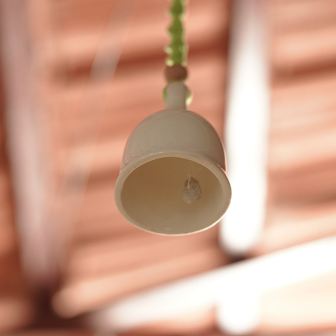 Set Of 2 | Macrame Colourful Bells Design Ceramic Hanging