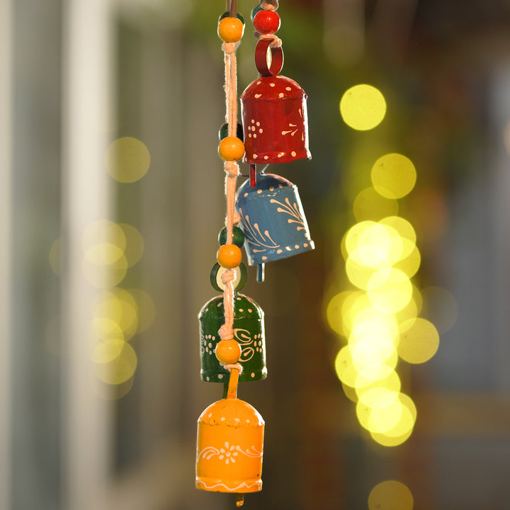 Hand-Painted Colourful Bells Design Brass Windchime