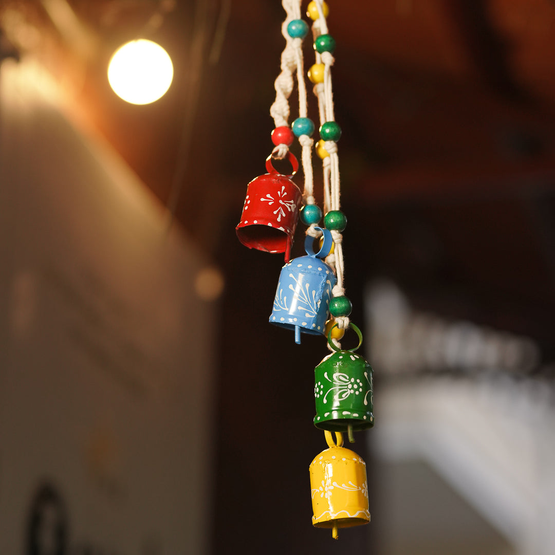 Hand-Painted Colourful Bells Design Brass Windchime