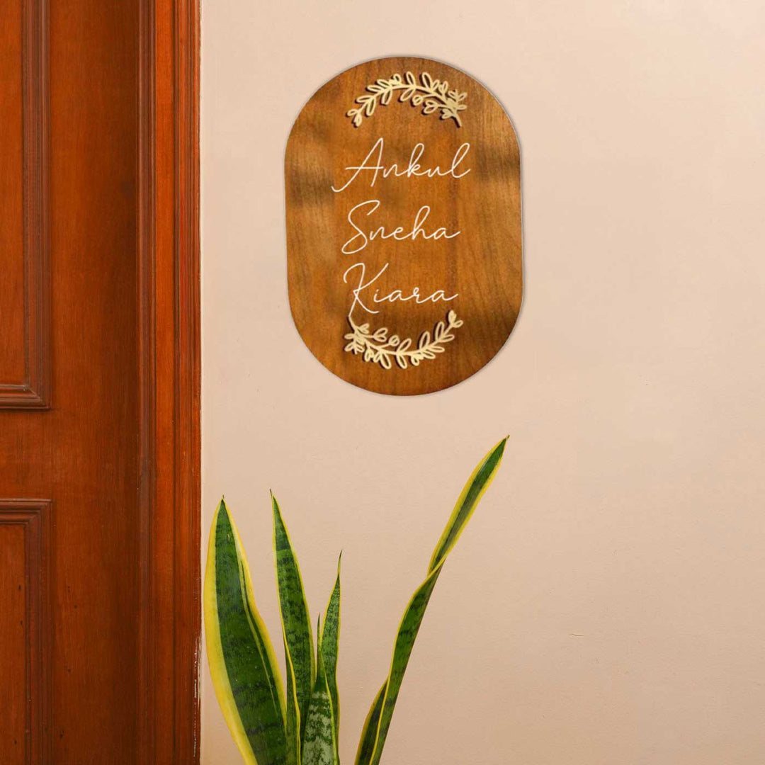 Minimal Capsule Wooden Name Plate with 3D Letters