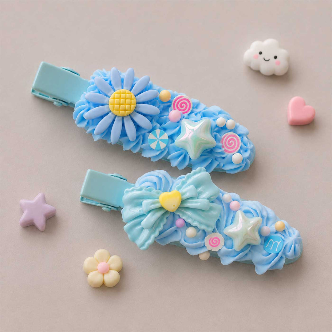 Trendy Decorative Hair Clips With Cute Character Details | Set of 2