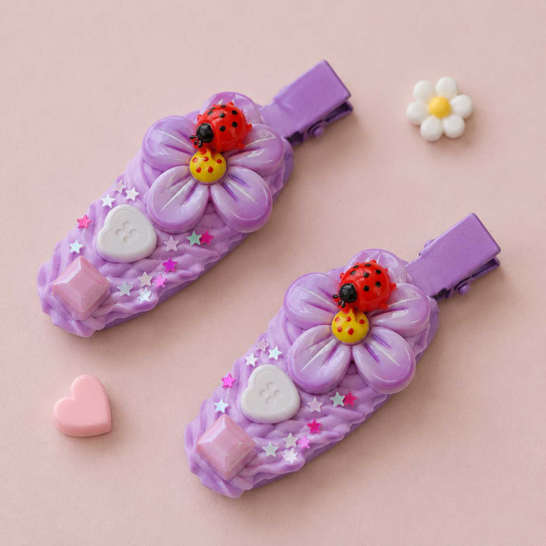 Trendy Decorative Hair Clips With Cute Character Details | Set of 2