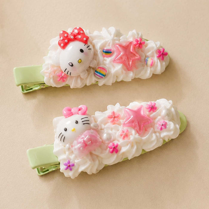 Trendy Decorative Hair Clips With Cute Character Details | Set of 2
