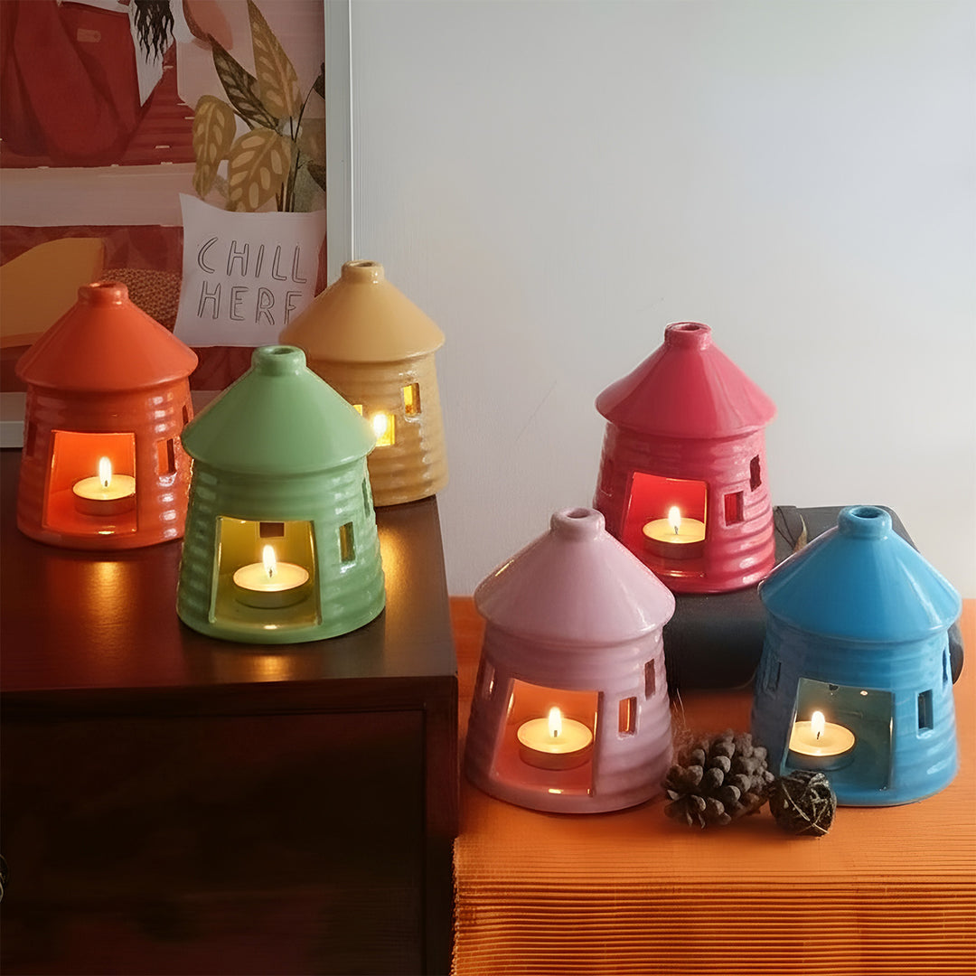 Handmade Hagrid's Hut Ceramic Tealight Holder For Christmas Decoration