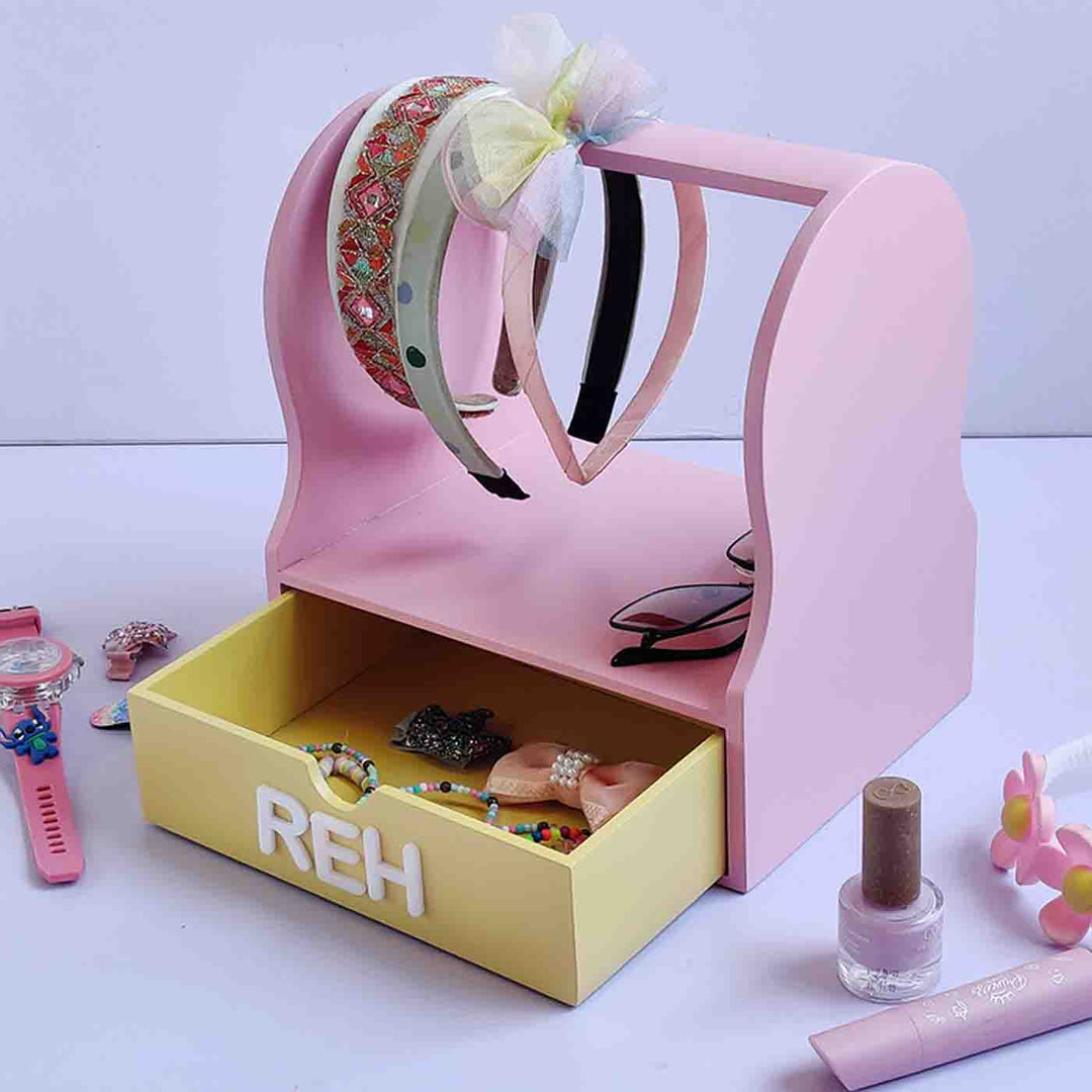 Personalised Tabletop Hair Band & Clips Organiser for Kids
