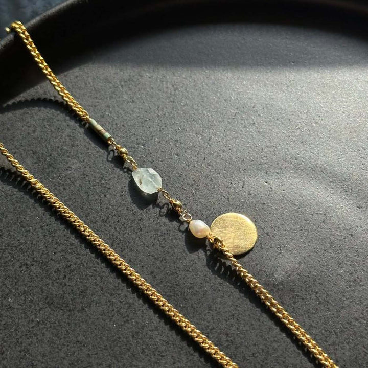 Handmade Hammered Disc Brass Necklace