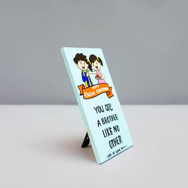 Handcrafted Doodle Art & Rakhi Combo For Brothers With Roli Chawal