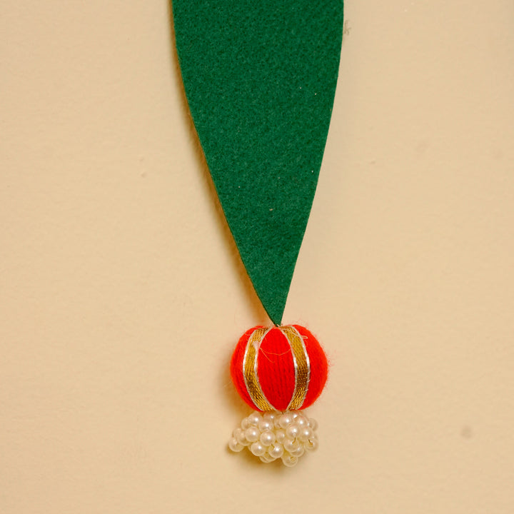 Handmade Mirror Work Elegant Ashok Patta Design Jute Toran