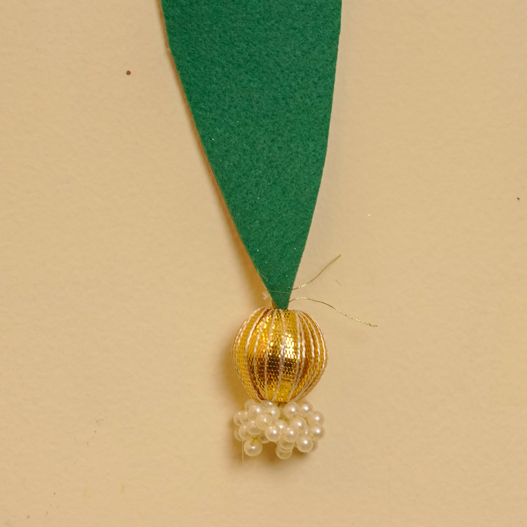 Handmade Mirror Work Elegant Ashok Patta Design Jute Toran