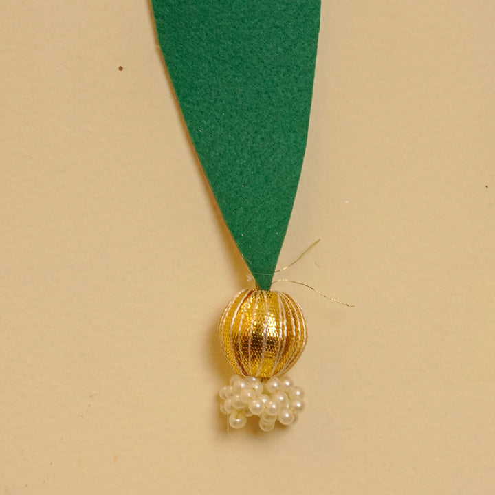 Handmade Mirror Work Elegant Ashok Patta Design Jute Toran