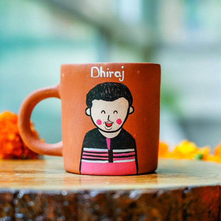 Personalized Terracotta Mug with Photo Based Caricatures - Zwende