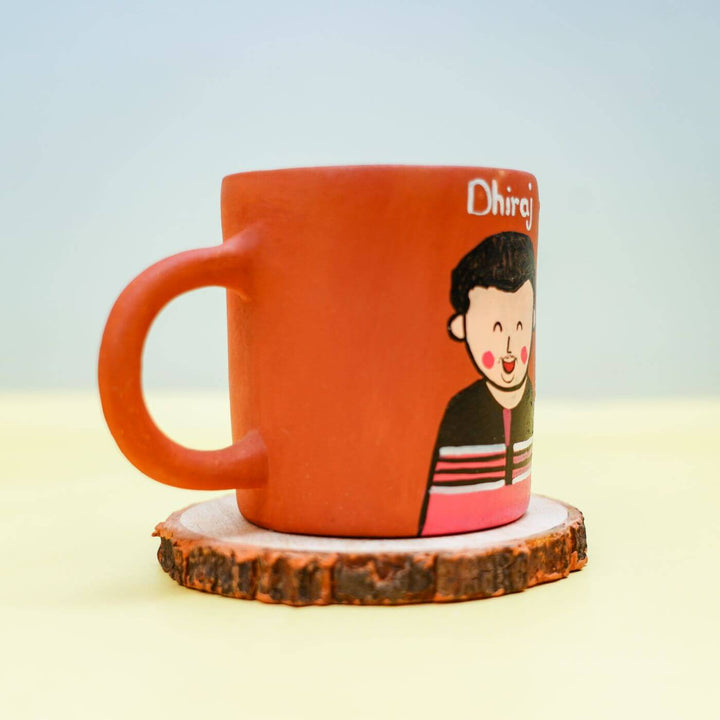 Personalized Terracotta Mug with Photo Based Caricatures - Zwende