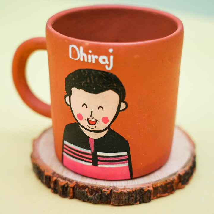 Personalized Terracotta Mug with Photo Based Caricatures - Zwende