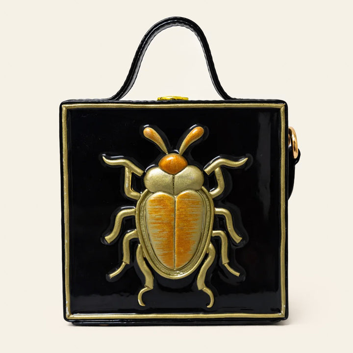 Handcrafted Mini Bettle Lippan Art Square Box Bag