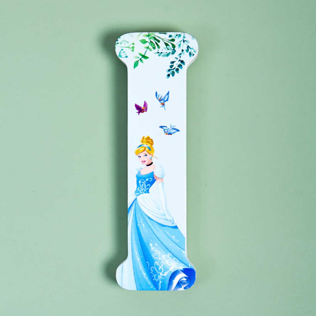 Handmade Blue Princess Theme MDF Wood 3D Wall Letter For Kids - I