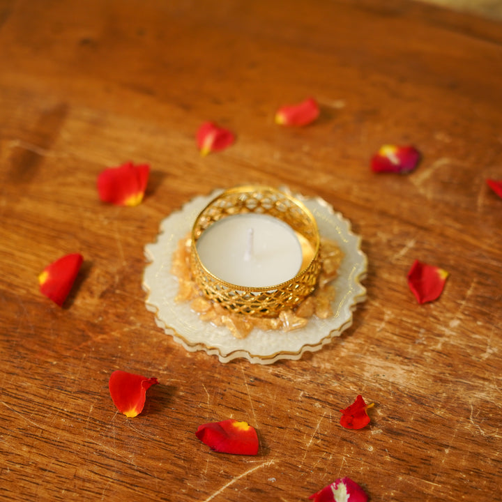Handmade Wavy Resin Tealight Holder | Set Of 2