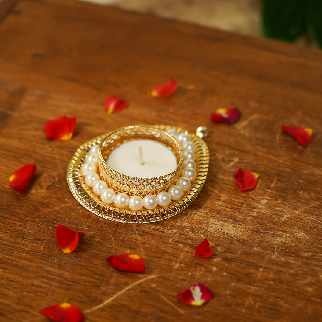 Set of 10 | Decorative Golden Tealight Holder