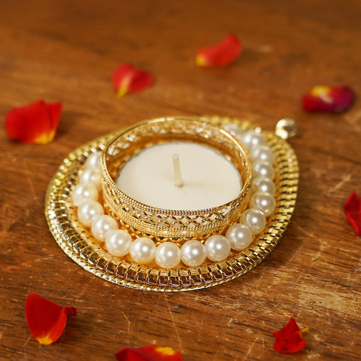 Set of 10 | Decorative Golden Tealight Holder
