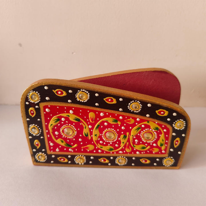 Meenakari Handpainted MDF Napkin Holder For Festive Dining
