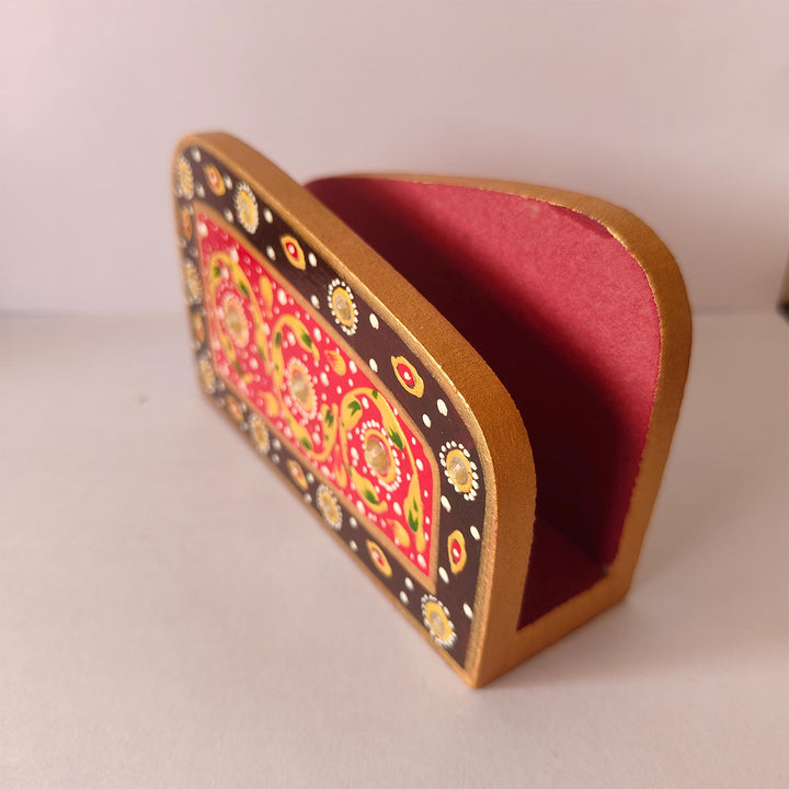 Meenakari Handpainted MDF Napkin Holder For Festive Dining