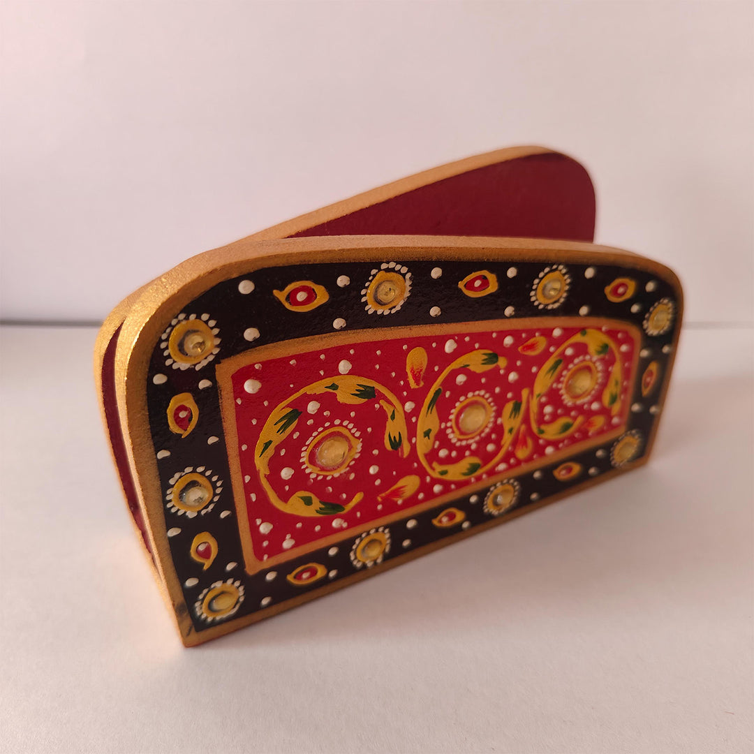 Meenakari Handpainted MDF Napkin Holder For Festive Dining