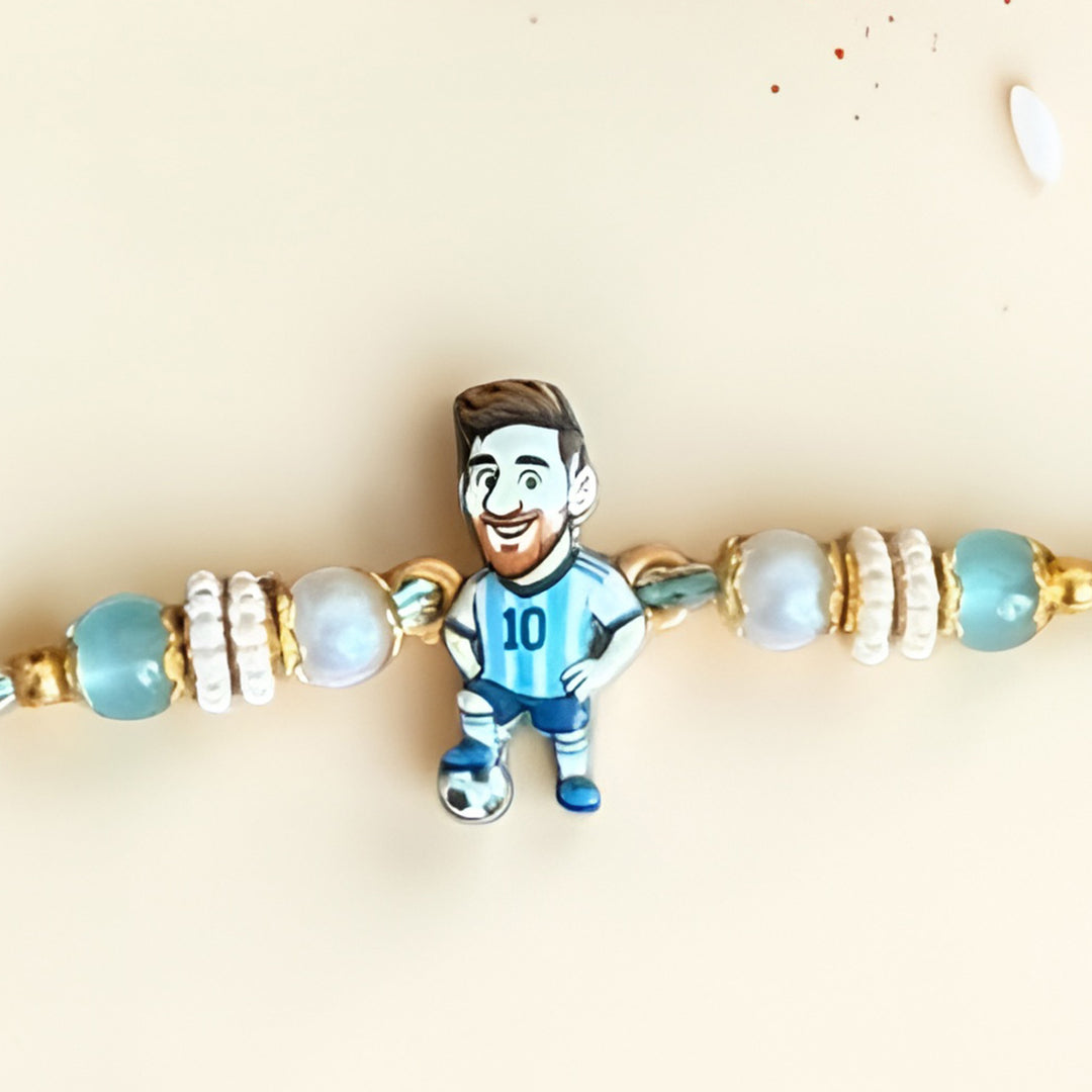 Football Star Kids Rakhi With Roli Chawal For Brother