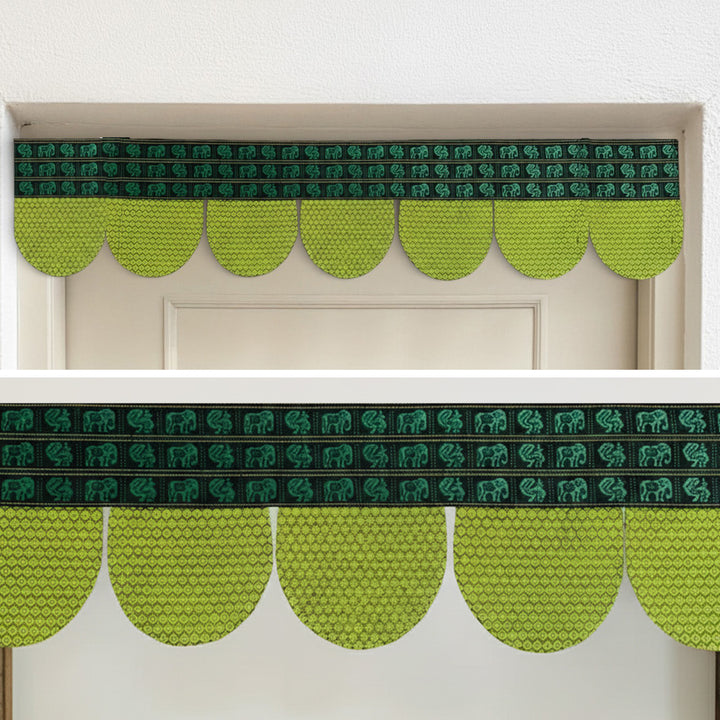 42 Inch Handmade Yellow Elephant Design Khunn Fabric Cotton Toran