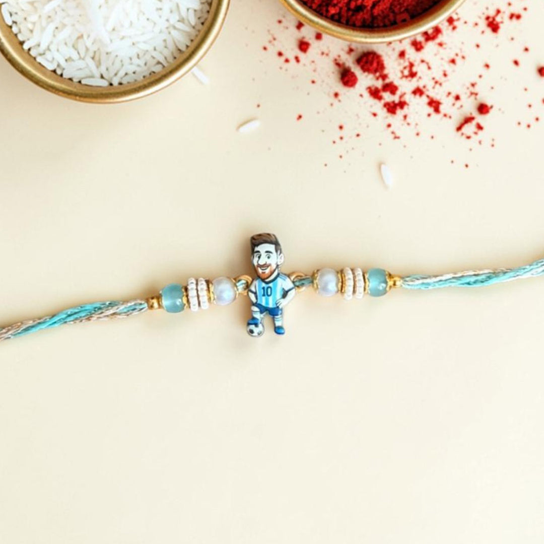 Football Star Kids Rakhi With Roli Chawal For Brother