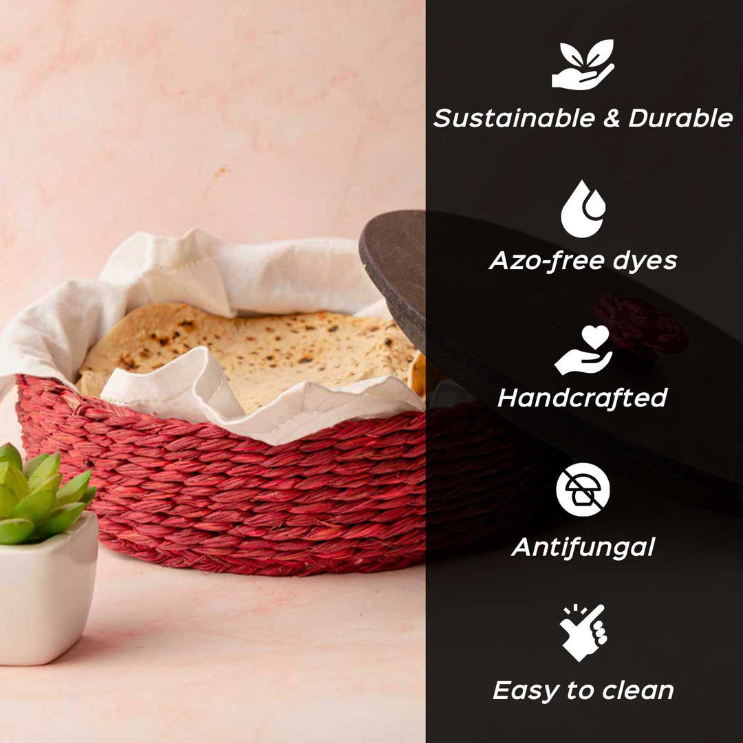 Handmade Ecofriendly Grass Woven Earthy Sophistication Sabai Roti Box