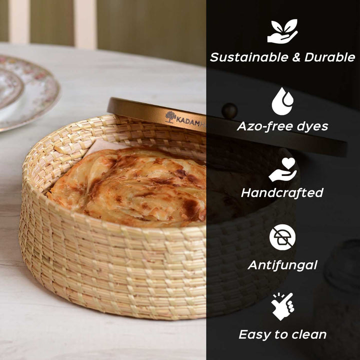 Handmade Ecofriendly Grass Weaving Minimalist & Rustic Elegance Sikki Roti Box