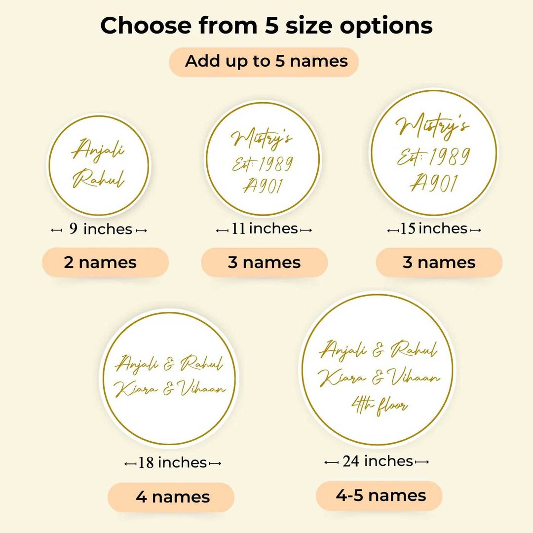 Personalised Wooden Floral Round Nameplate