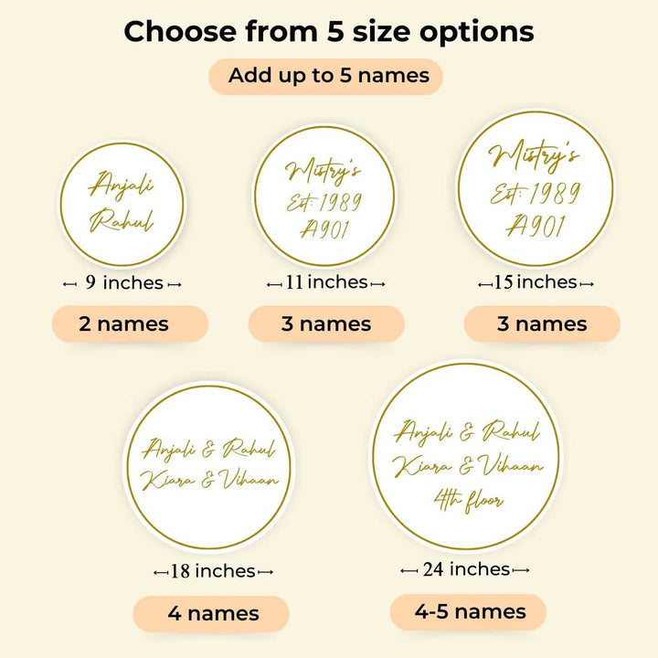 Personalised Wooden Floral Round Nameplate