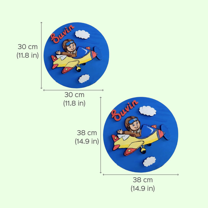 Pilot Theme Kids Nameplate - Zwende
