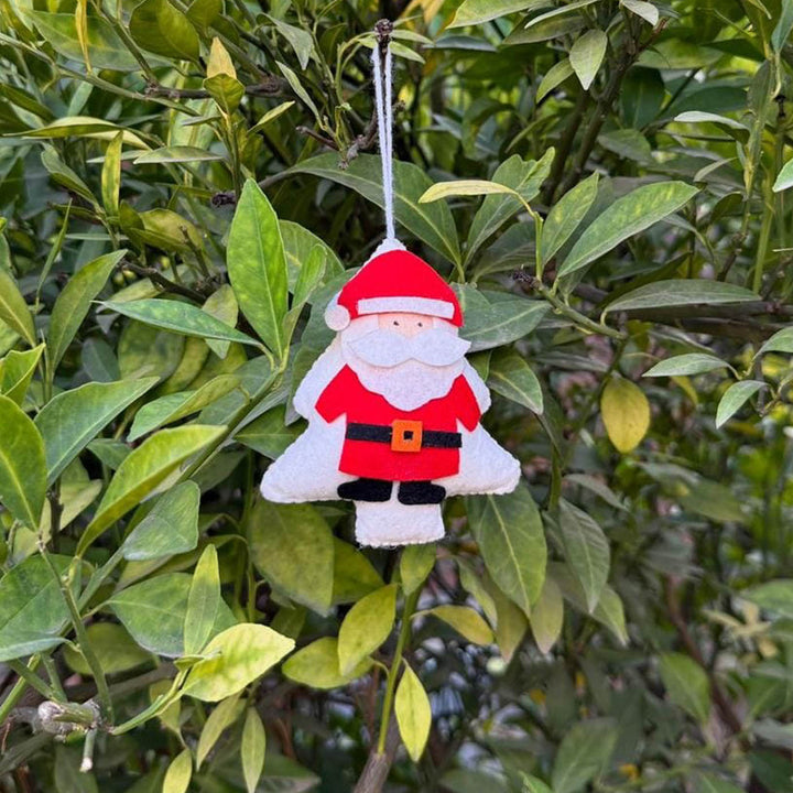 3 Pc | Santa Car And House Felt Christmas Ornament