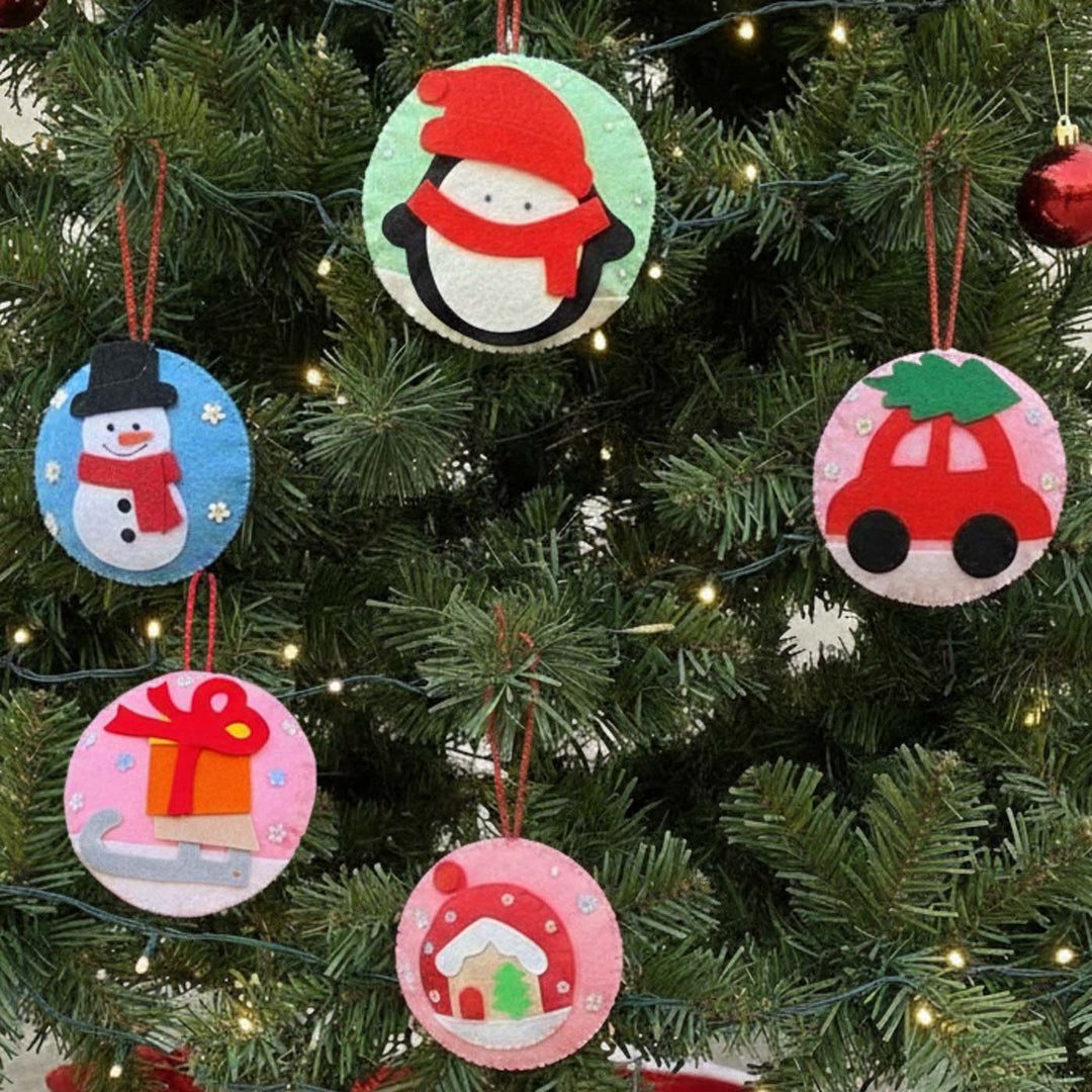 5 Pc | Colorful Handmade Felt Christmas Ornament