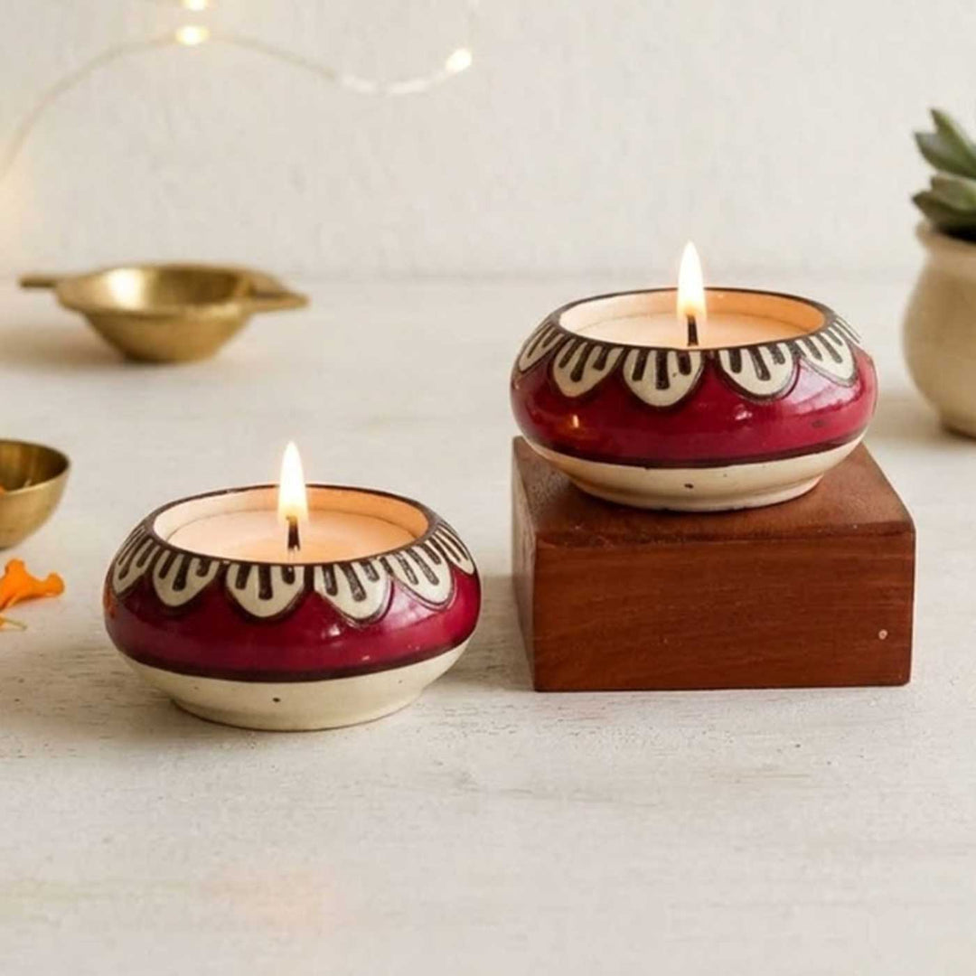 Set of 8 | Handmade Mosaicaura Ceramic Tealight Holder