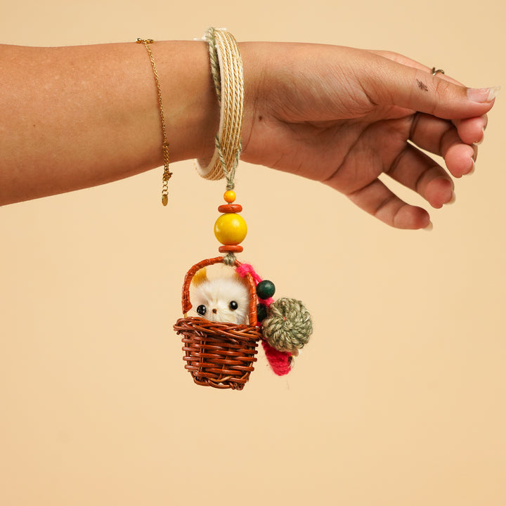 Handmade Kitty Basket Lumba Rakhi For Bhabhi