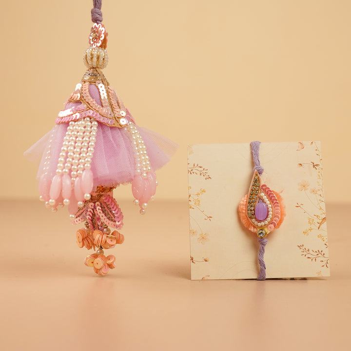 Handmade Beaded Pearl & Sequins Bhaiya Bhabhi Rakhi | Set Of 2