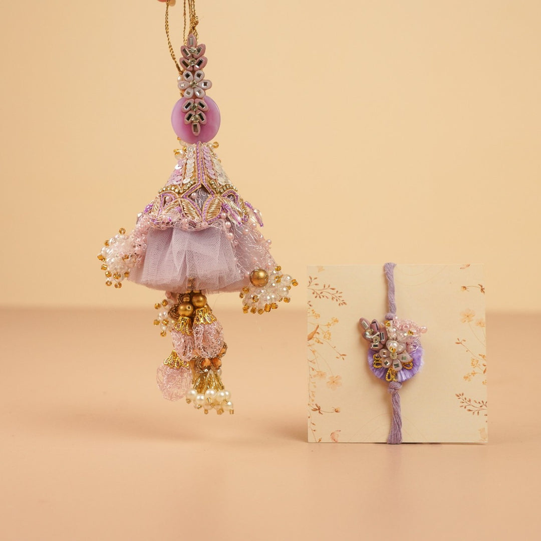 Handmade Beaded Pearl & Sequins Bhaiya Bhabhi Rakhi | Set Of 2