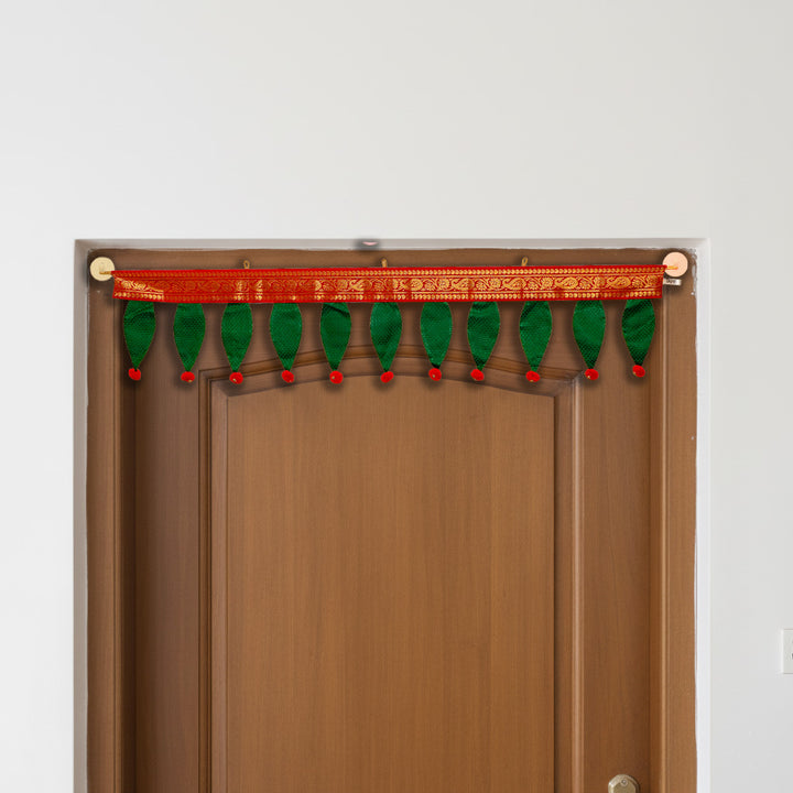 40 Inch | Handmade Khun Fabric Mango Leaf Toran