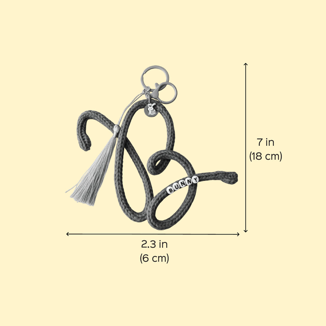 Personalized Knitted Wire Alphabet Key Chain/Bag Charm