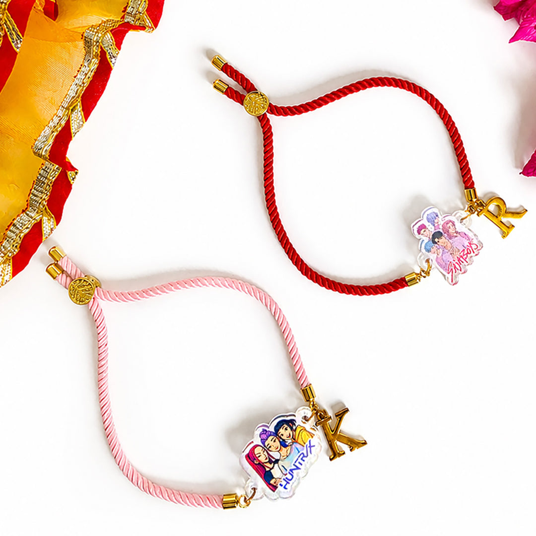 Personalized Adjustable Printed Multi-Theme Charm Bracelet Kids Rakhi For Brother