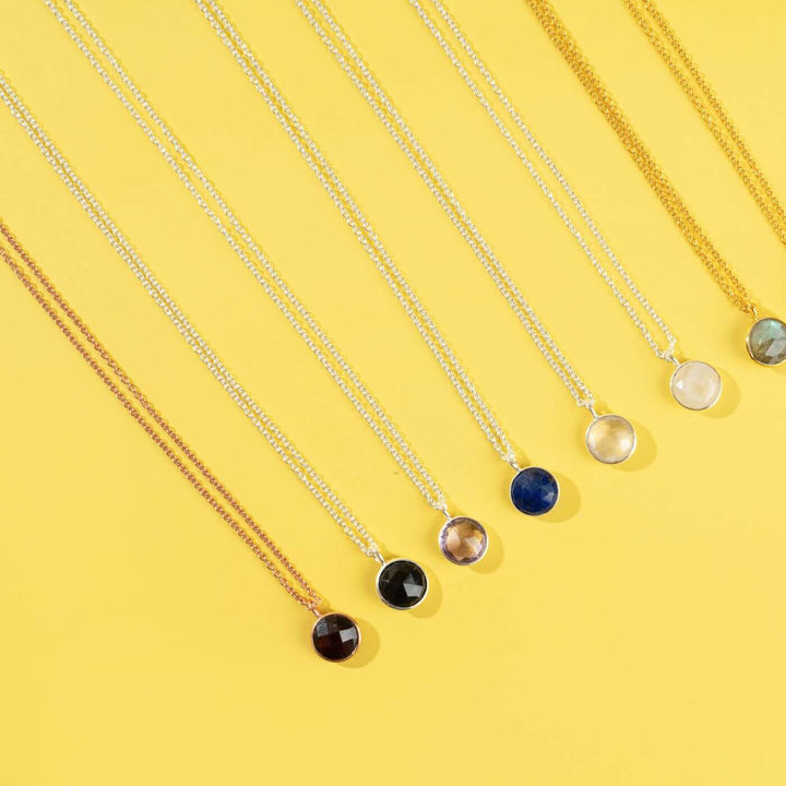 Handcrafted Healing Stone 18k Gold Necklace