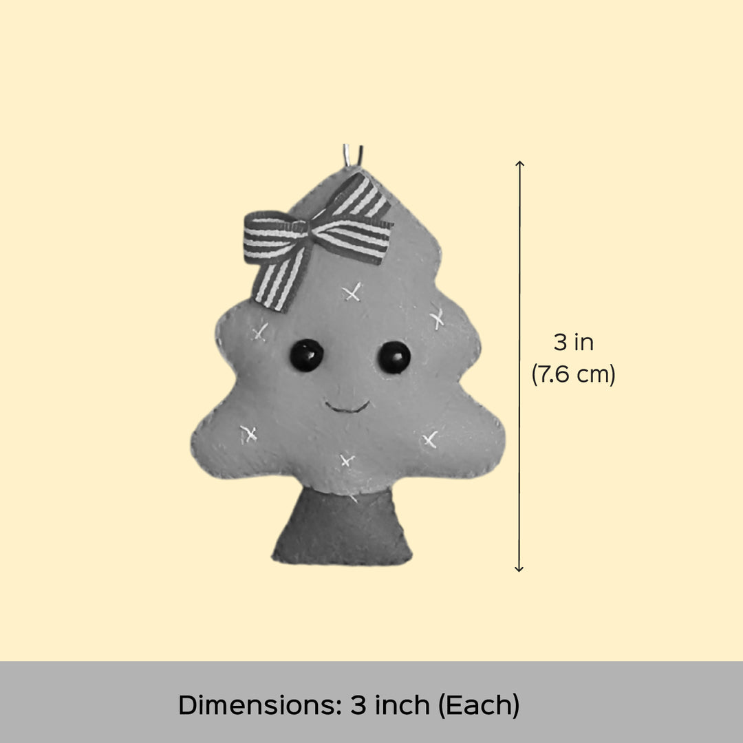 8 Pc | Handmade Felt Ornaments For Christmas Tree Decoration